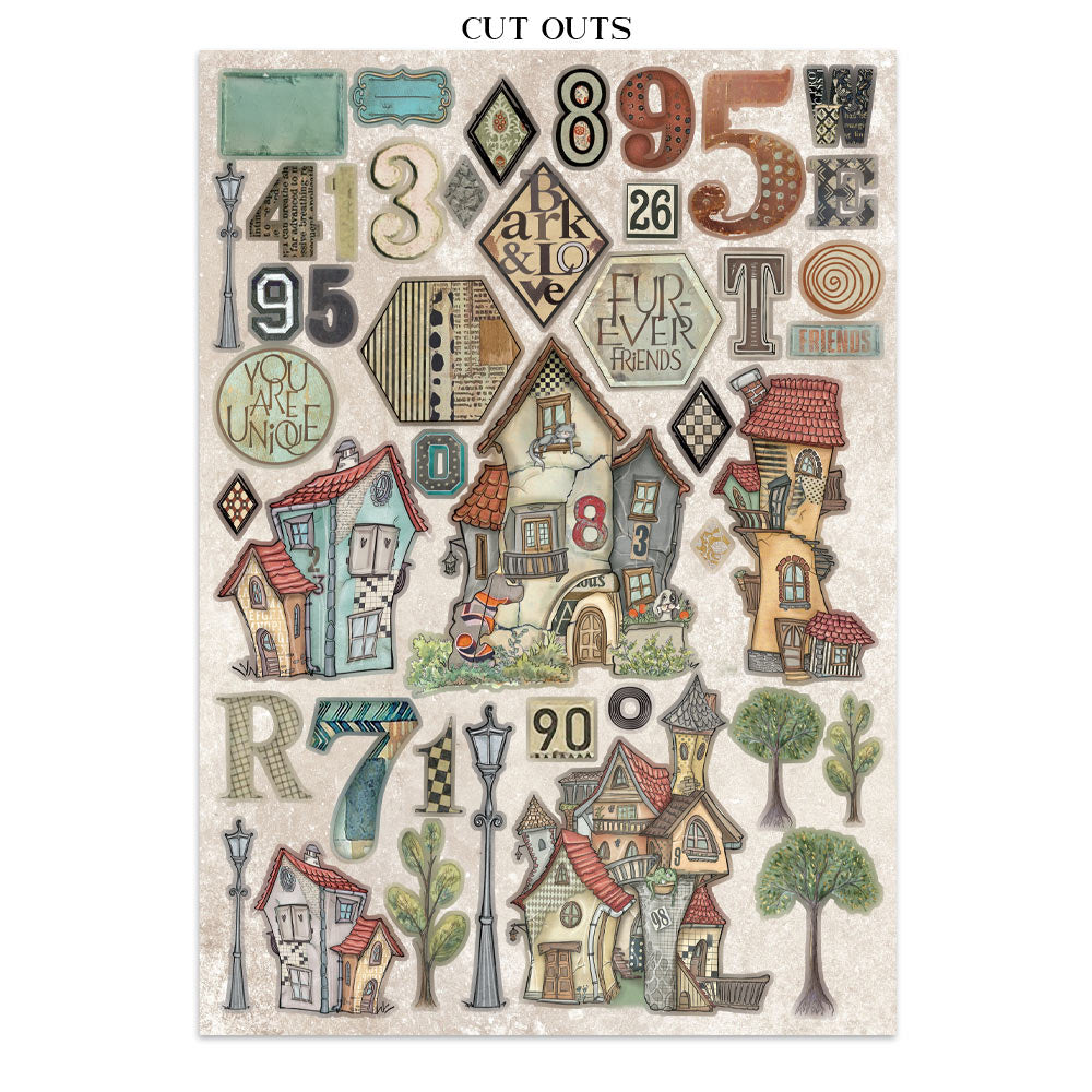 Printed Art Junk Journal: Stickers, Cut-Outs, Backgrounds For Art And Craft - Furry Friends