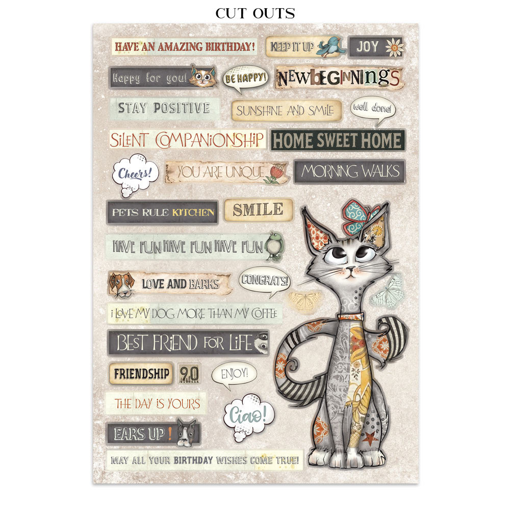 Printed Art Junk Journal: Stickers, Cut-Outs, Backgrounds For Art And Craft - Furry Friends