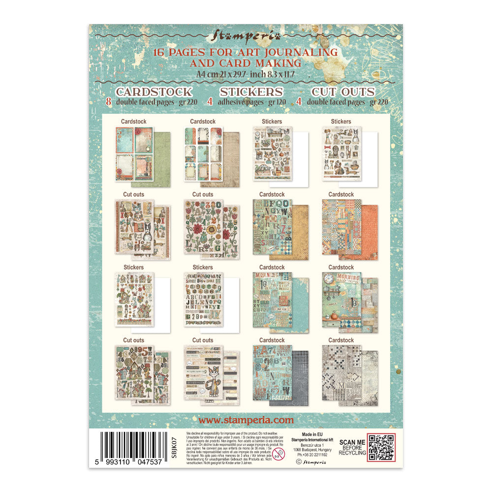 Printed Art Junk Journal: Stickers, Cut-Outs, Backgrounds For Art And Craft - Furry Friends
