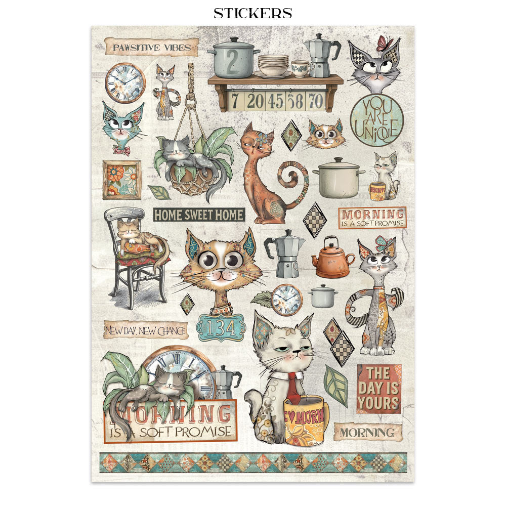 Printed Art Junk Journal: Stickers, Cut-Outs, Backgrounds For Art And Craft - Furry Friends