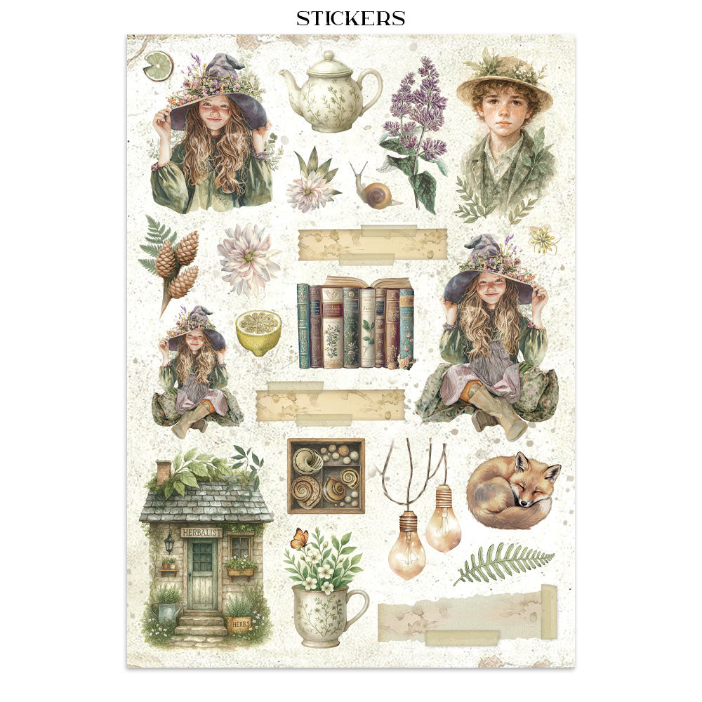 Printed Art Junk Journal: Stickers, Cut-Outs, Backgrounds For Art And Craft - Herbarium Silvae