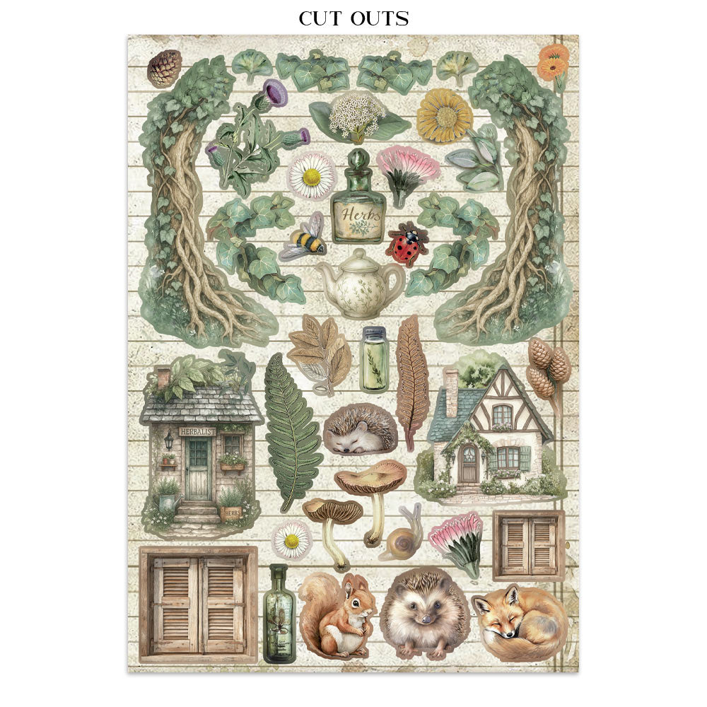 Printed Art Junk Journal: Stickers, Cut-Outs, Backgrounds For Art And Craft - Herbarium Silvae