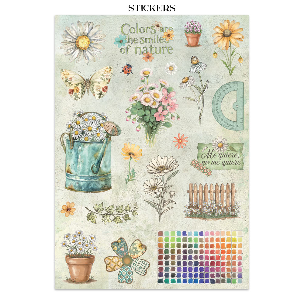 Printed Art Junk Journal: Stickers, Cut-Outs, Backgrounds For Art And Craft - Daisy Art