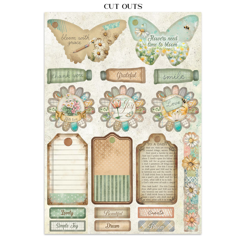 Printed Art Junk Journal: Stickers, Cut-Outs, Backgrounds For Art And Craft - Daisy Art