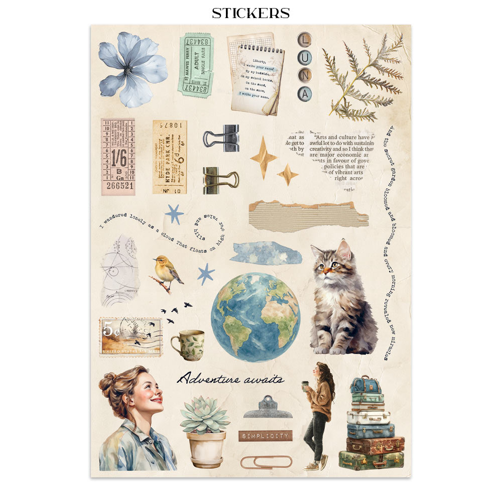 Printed Art Junk Journal: Stickers, Cut-Outs, Backgrounds For Art And Craft - Secret Diary