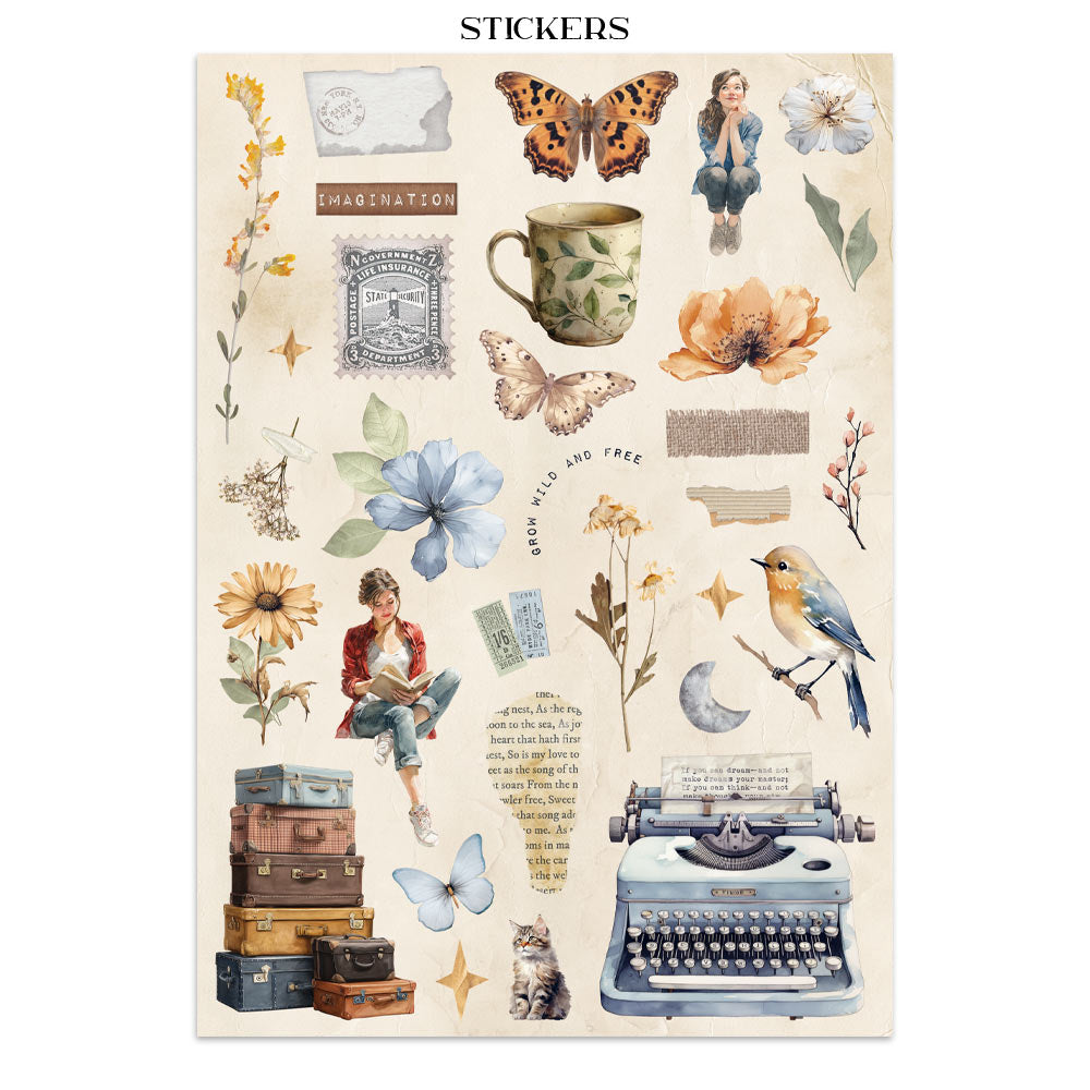Printed Art Junk Journal: Stickers, Cut-Outs, Backgrounds For Art And Craft - Secret Diary