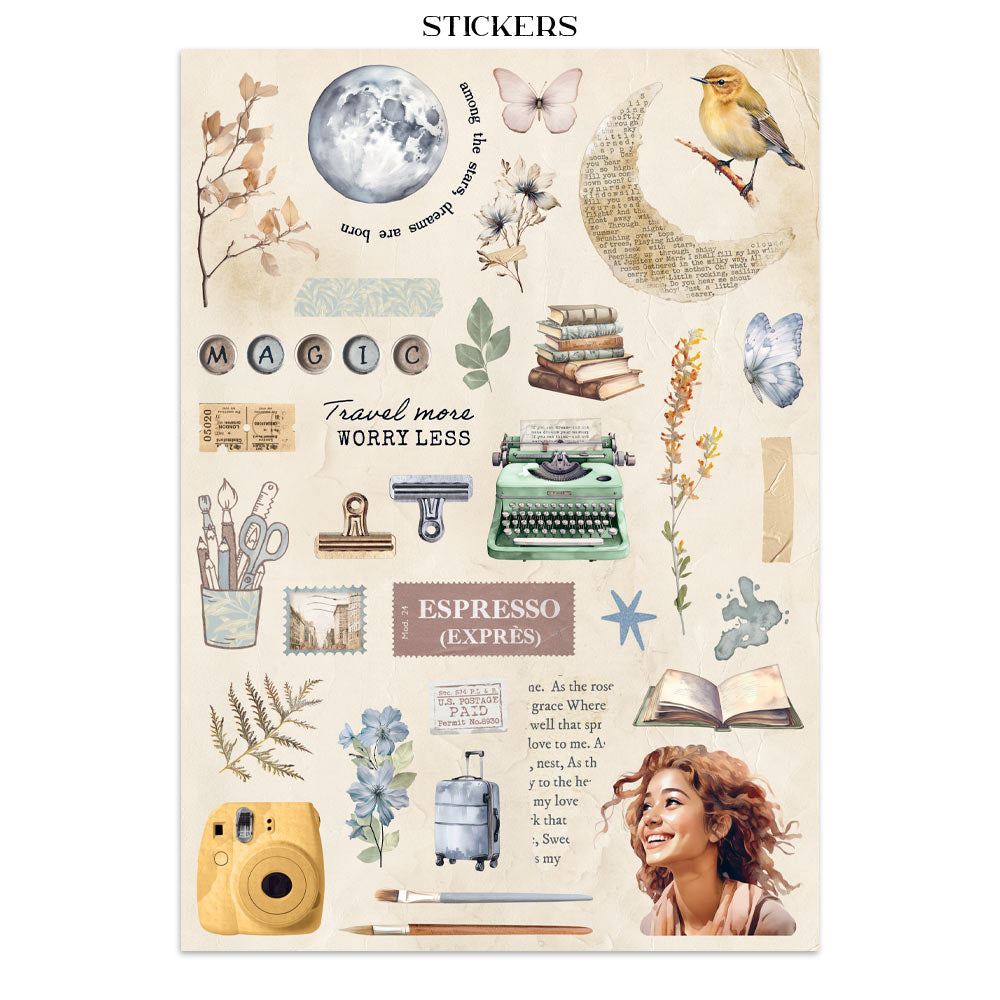 Printed Art Junk Journal: Stickers, Cut-Outs, Backgrounds For Art And Craft - Secret Diary
