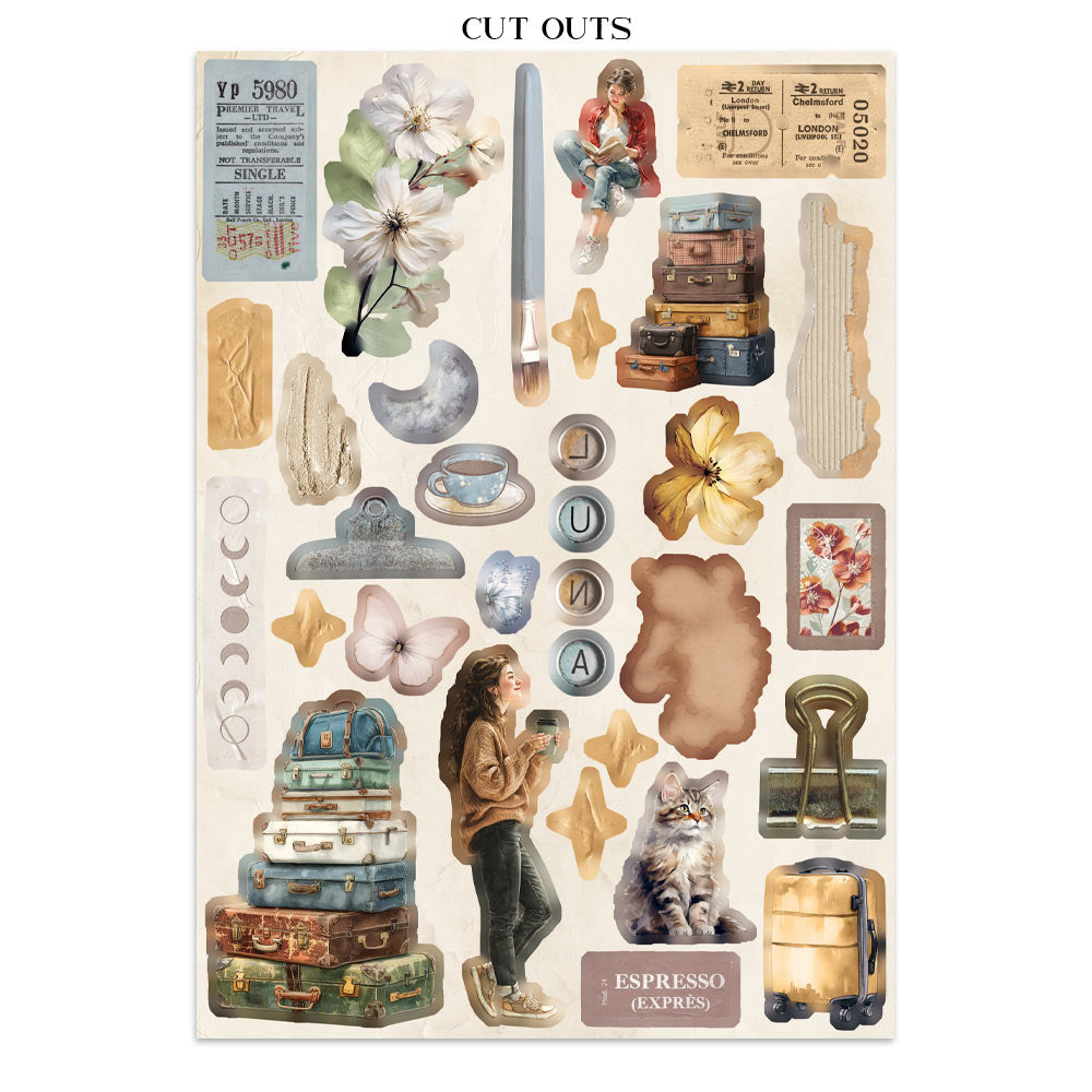 Printed Art Junk Journal: Stickers, Cut-Outs, Backgrounds For Art And Craft - Secret Diary