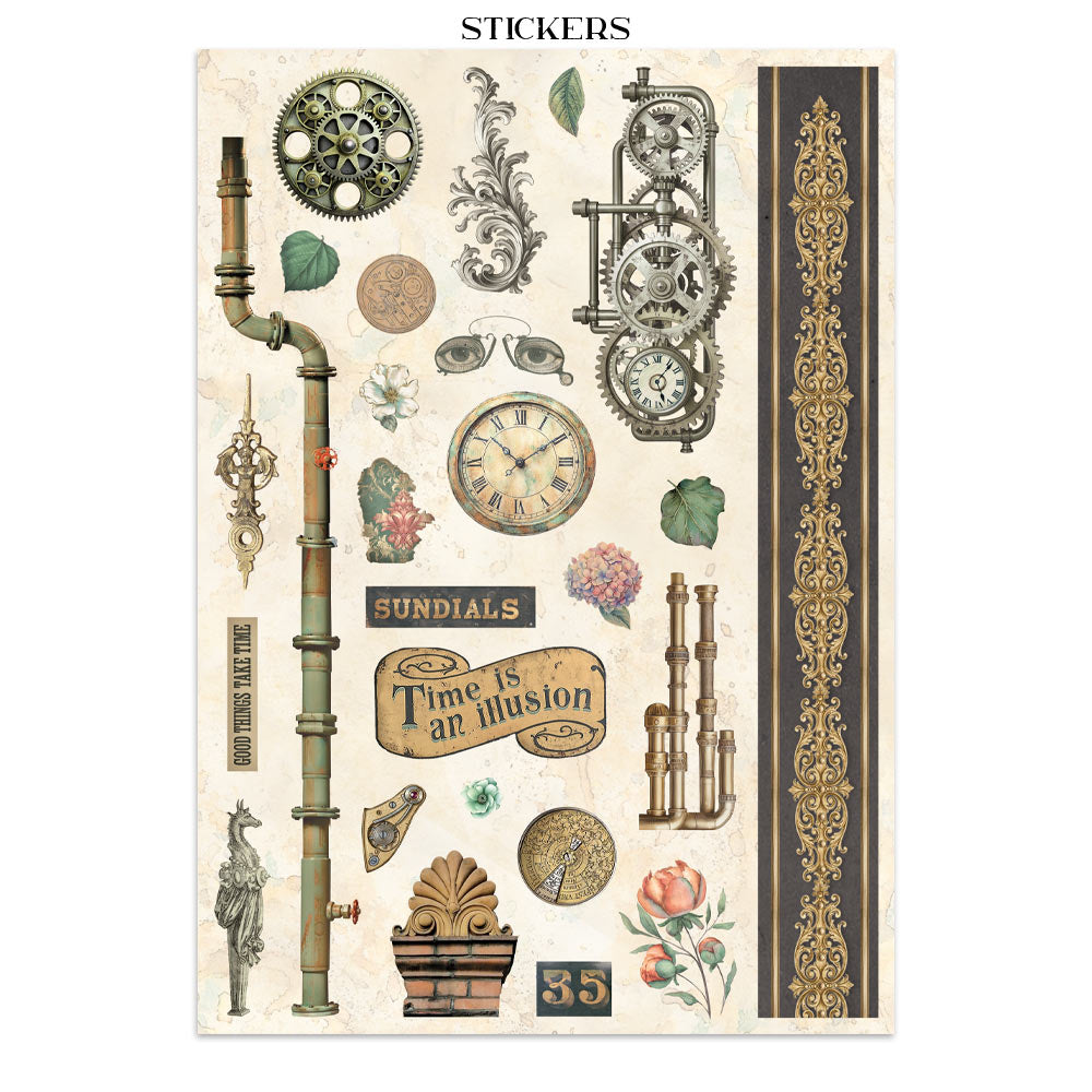 Printed Art Junk Journal: Stickers, Cut-Outs, Backgrounds For Art And Craft - Gardens Of Time