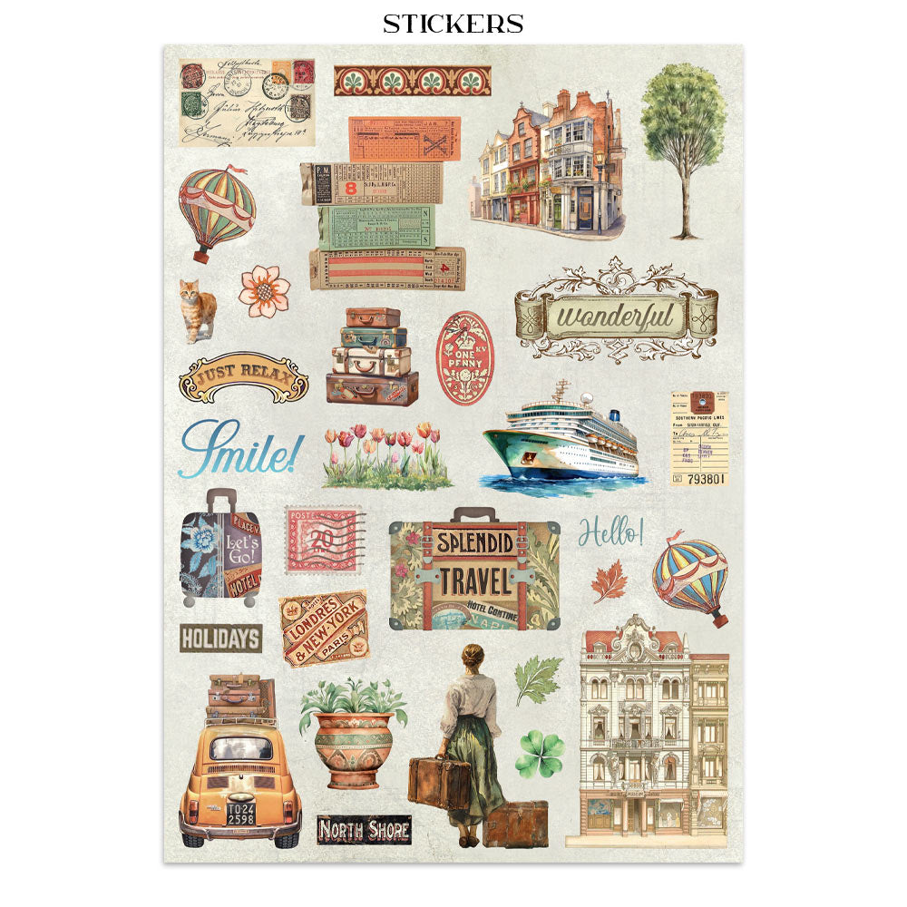 Printed Art Junk Journal: Stickers, Cut-Outs, Backgrounds For Art And Craft - Art Of Travelling