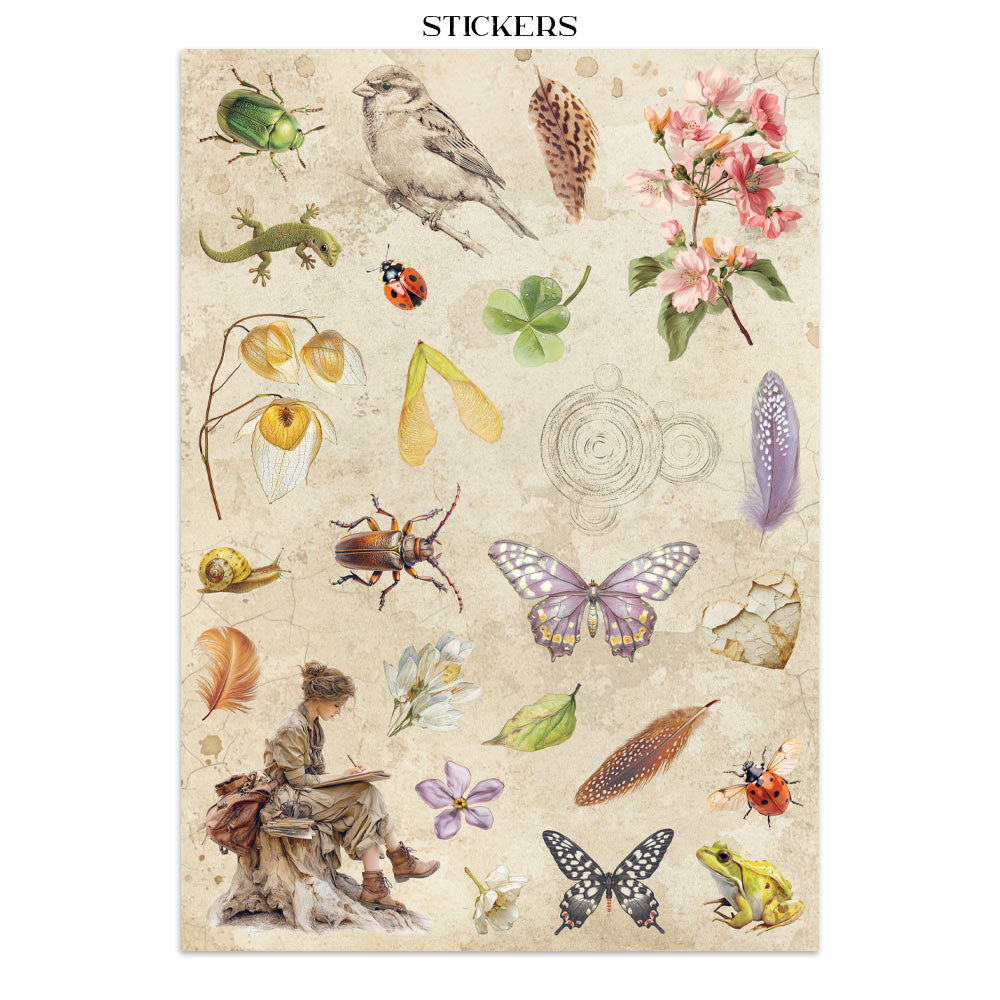 Printed Art Junk Journal: Stickers, Cut-Outs, Backgrounds For Art And Craft - All Around