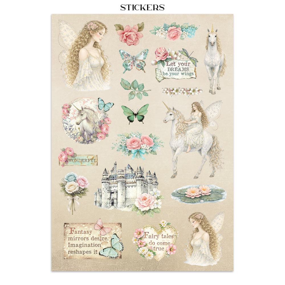 Printed Art Junk Journal: Stickers, Cut-Outs, Backgrounds For Art And Craft - Wonderland