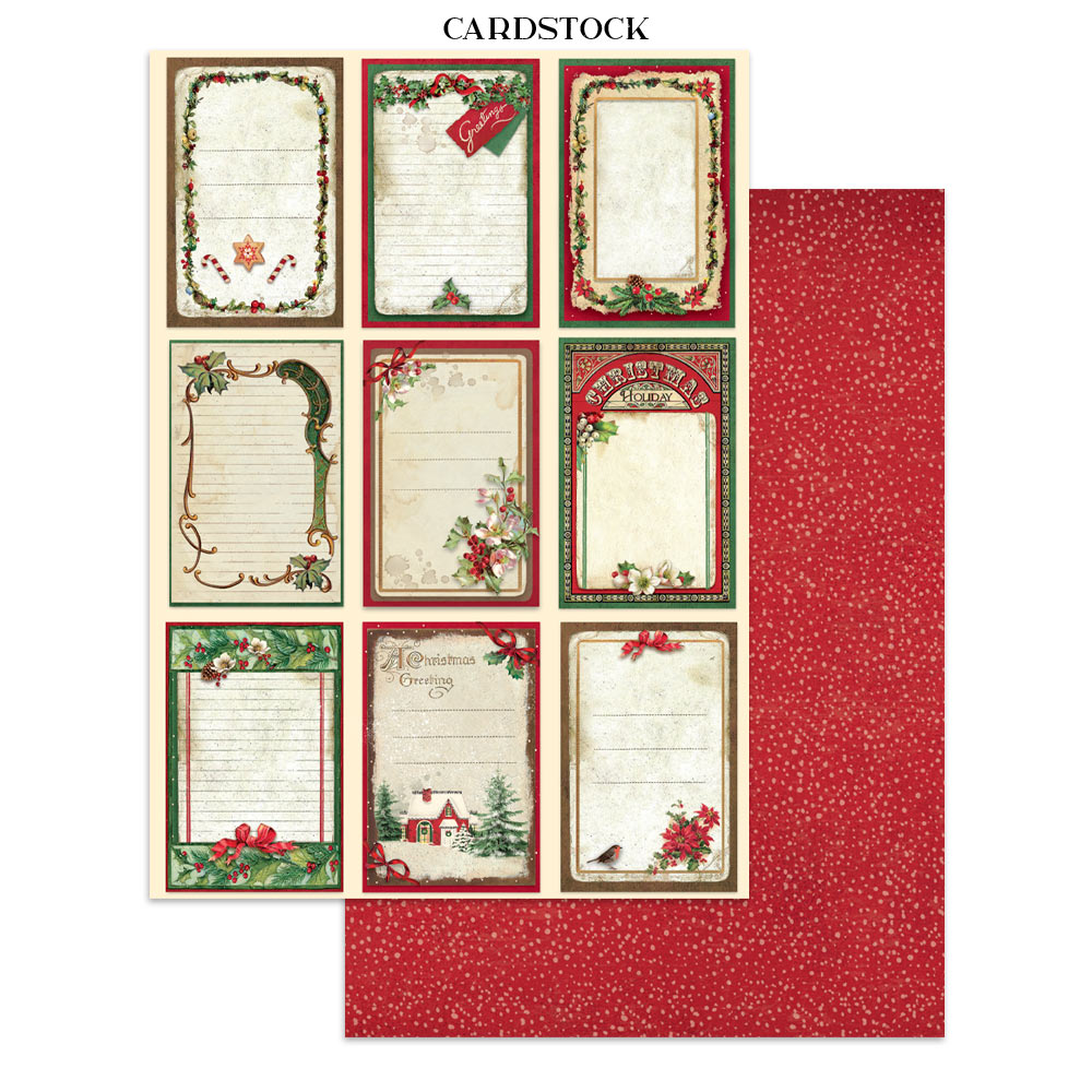 Printed Art Junk Journal: Stickers, Cut-Outs, Backgrounds For Art And Craft - Classic Christmas