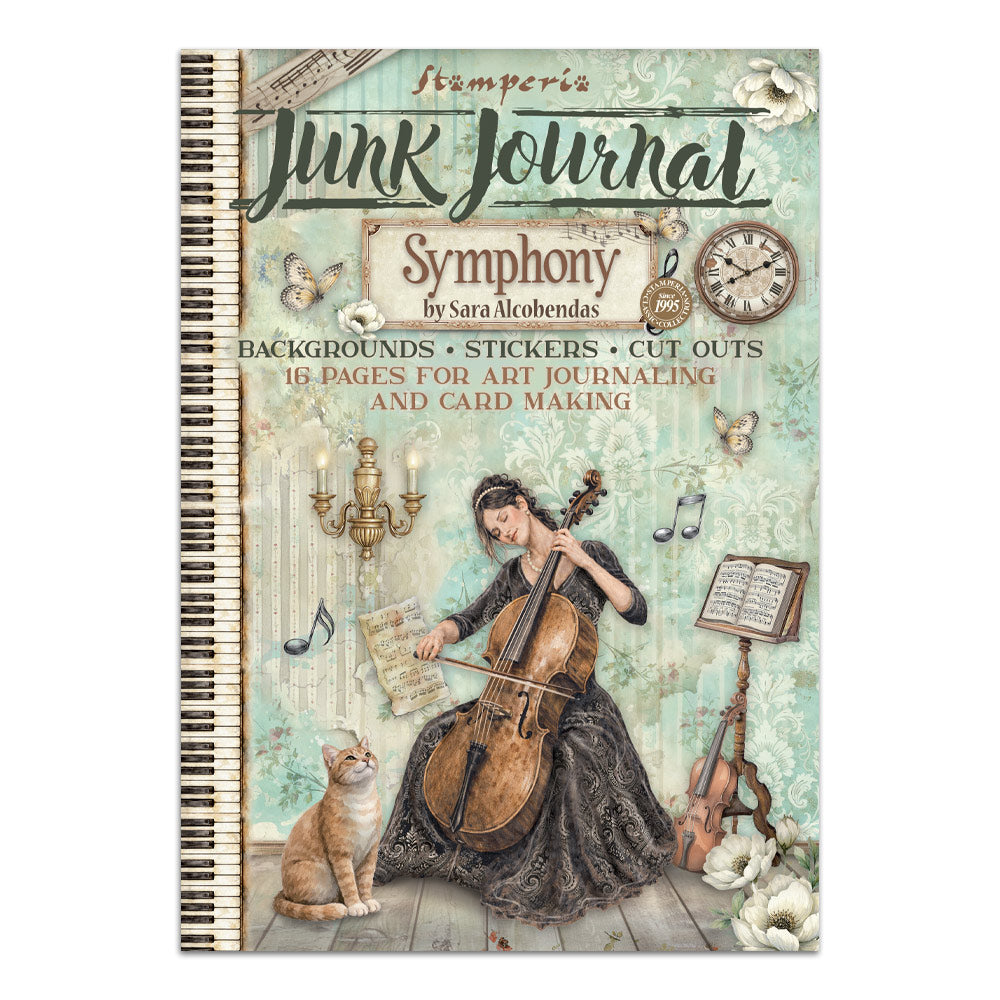 Printed Art Junk Journal: Stickers, Cut-Outs, Backgrounds For Art And Craft - Symphony