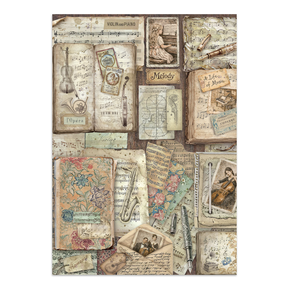 Printed Art Junk Journal: Stickers, Cut-Outs, Backgrounds For Art And Craft - Symphony