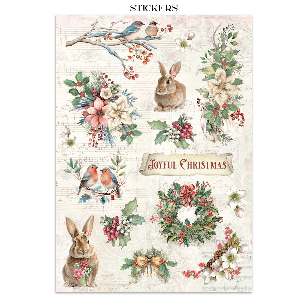 Printed Art Junk Journal: Stickers, Cut-Outs, Backgrounds For Art And Craft - Winter Magic