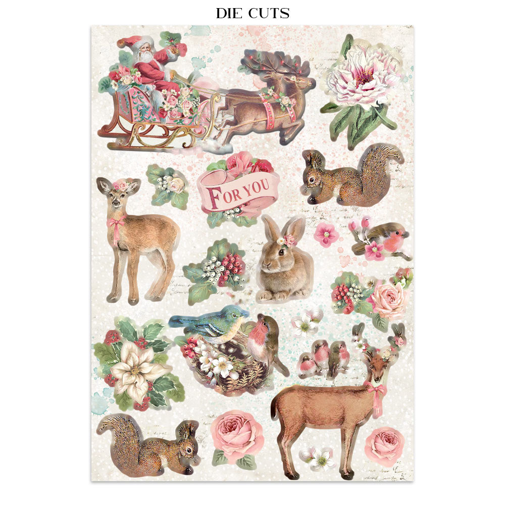 Printed Art Junk Journal: Stickers, Cut-Outs, Backgrounds For Art And Craft - Winter Magic
