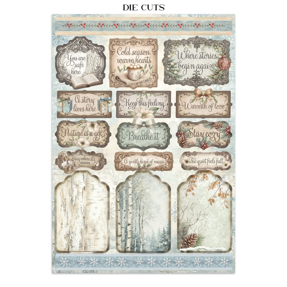Printed Art Junk Journal: Stickers, Cut-Outs, Backgrounds For Art And Craft - White Christmas