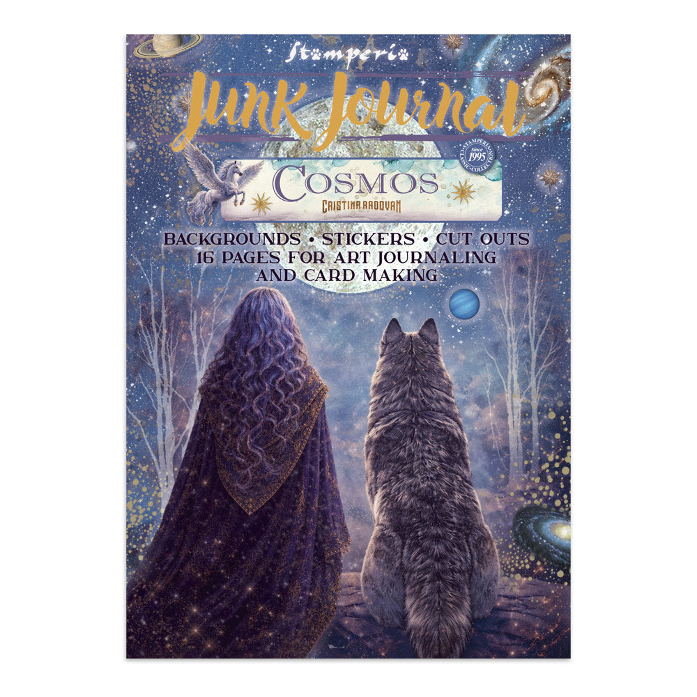 Printed Art Junk Journal: Stickers, Cut-Outs, Backgrounds For Art And Craft - Cosmos