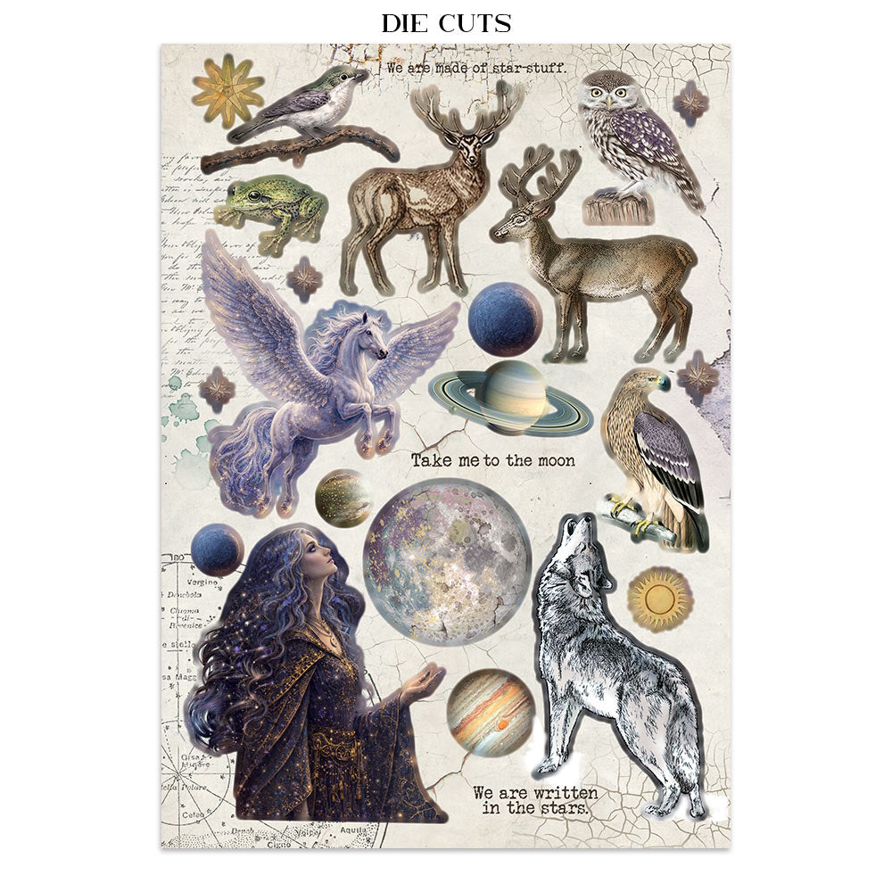 Printed Art Junk Journal: Stickers, Cut-Outs, Backgrounds For Art And Craft - Cosmos