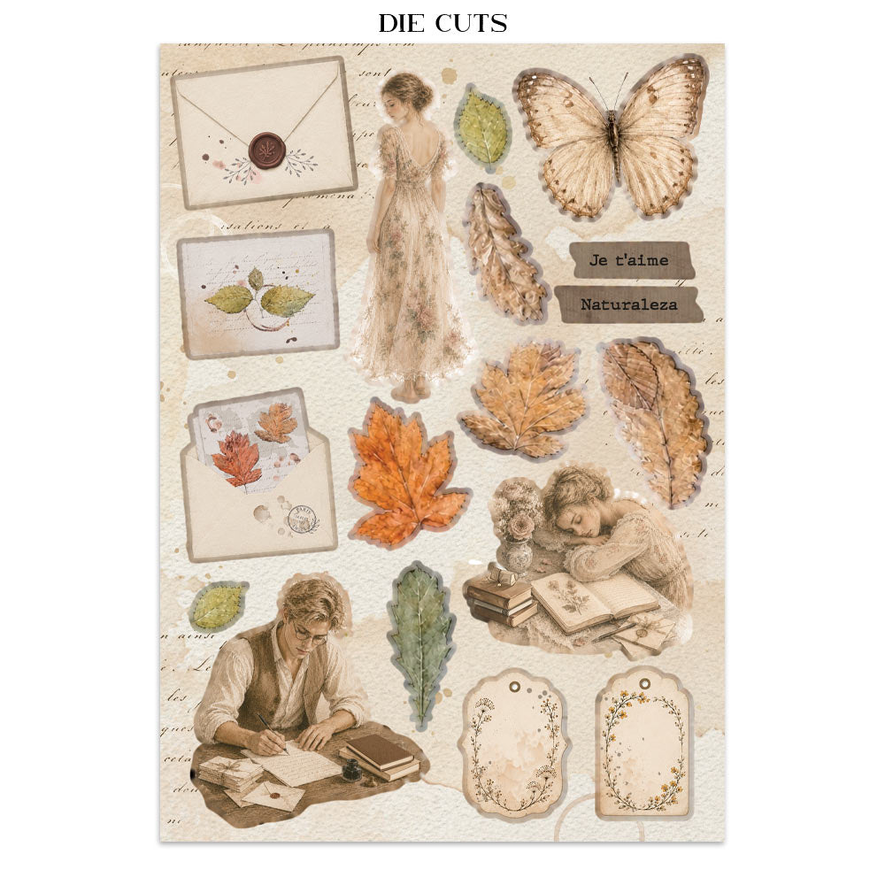 Printed Art Junk Journal: Stickers, Cut-Outs, Backgrounds For Art And Craft - Flowers And Poems