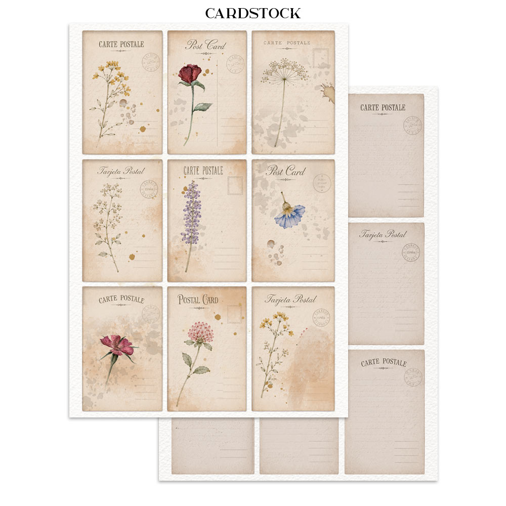 Printed Art Junk Journal: Stickers, Cut-Outs, Backgrounds For Art And Craft - Flowers And Poems