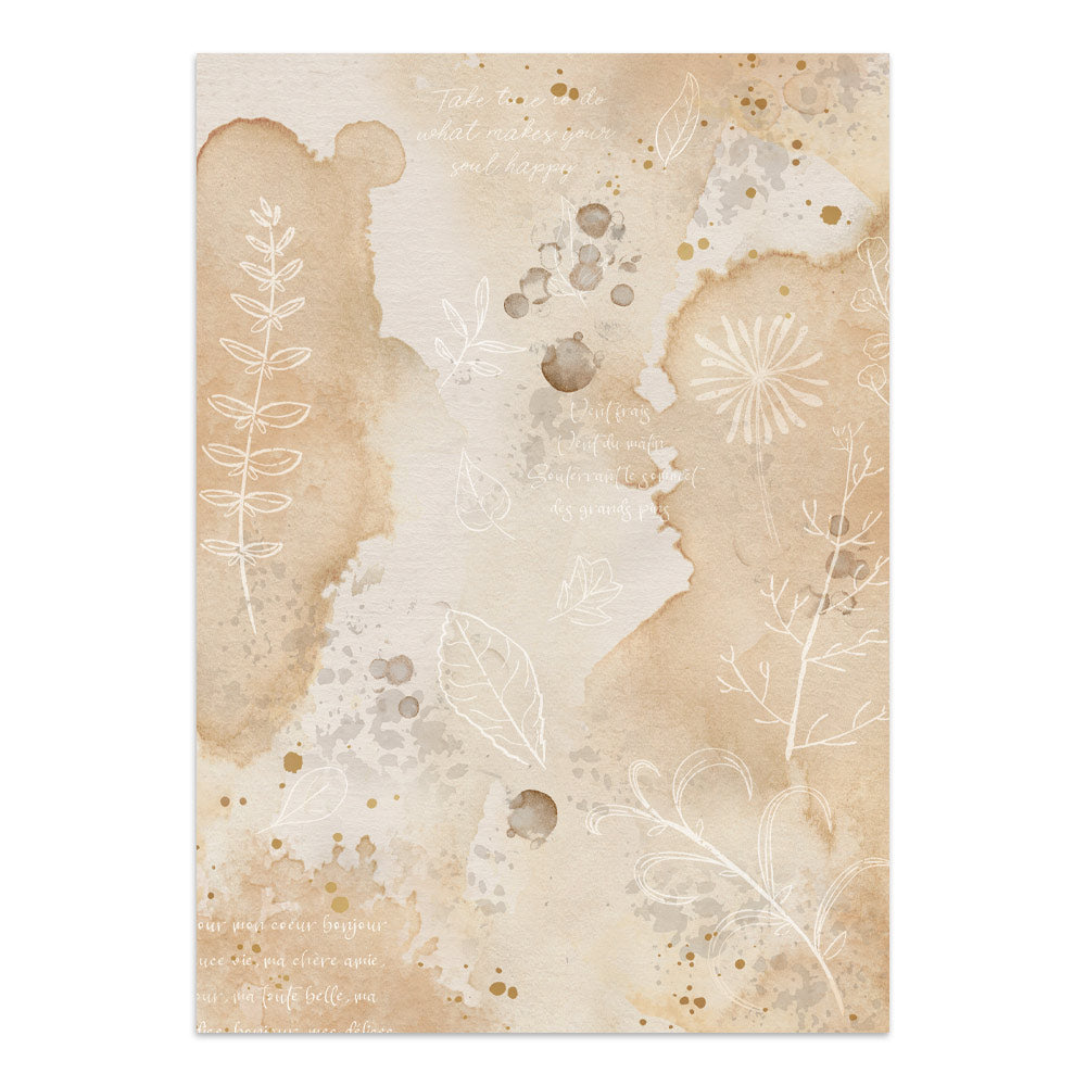 Printed Art Junk Journal: Stickers, Cut-Outs, Backgrounds For Art And Craft - Flowers And Poems