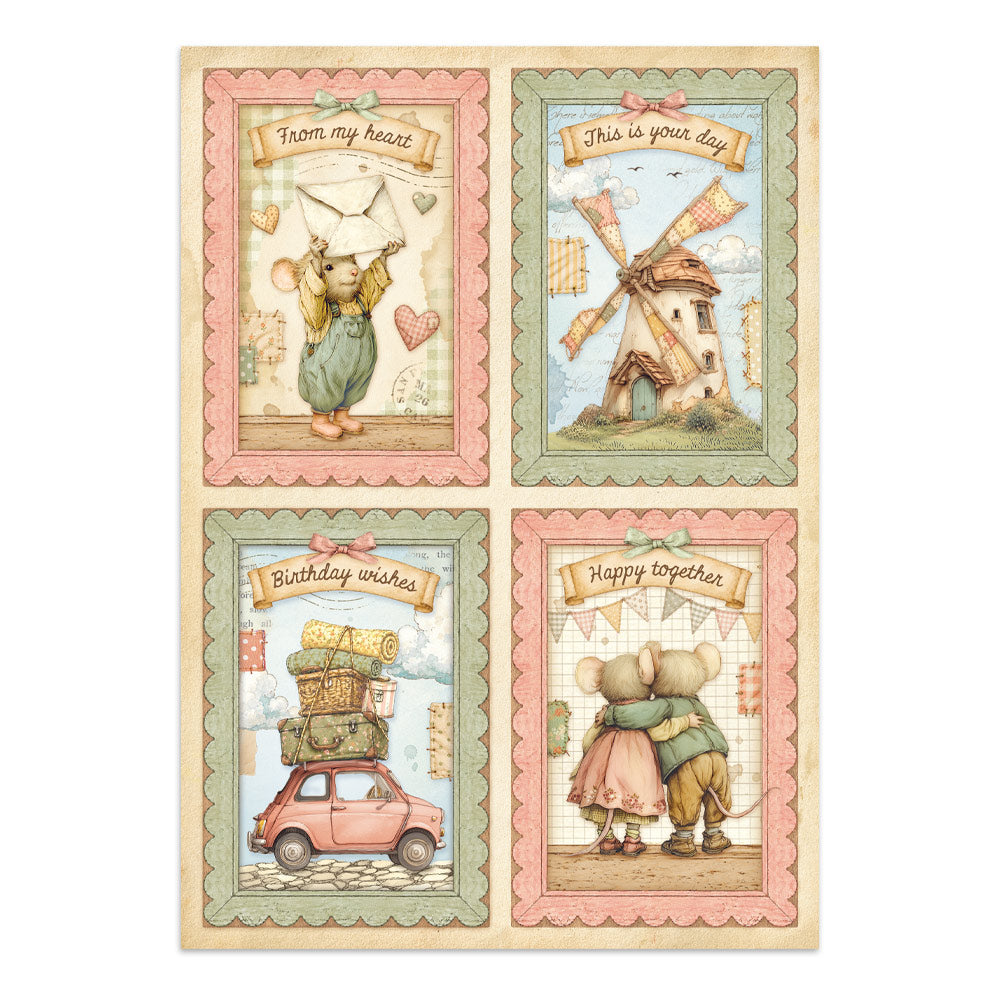 Printed Art Junk Journal: Sticker, Cut-Outs, Backgrounds For Art And Craft - Cozy Family