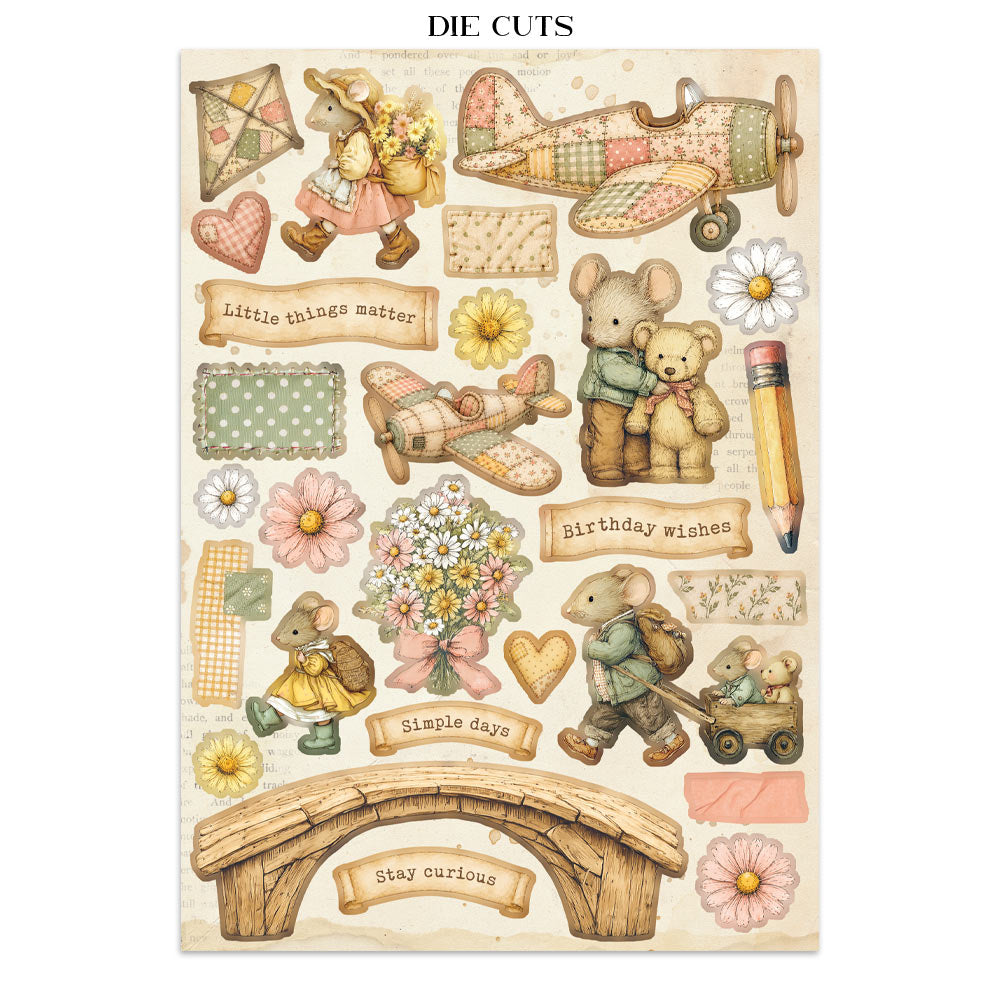 Printed Art Junk Journal: Sticker, Cut-Outs, Backgrounds For Art And Craft - Cozy Family