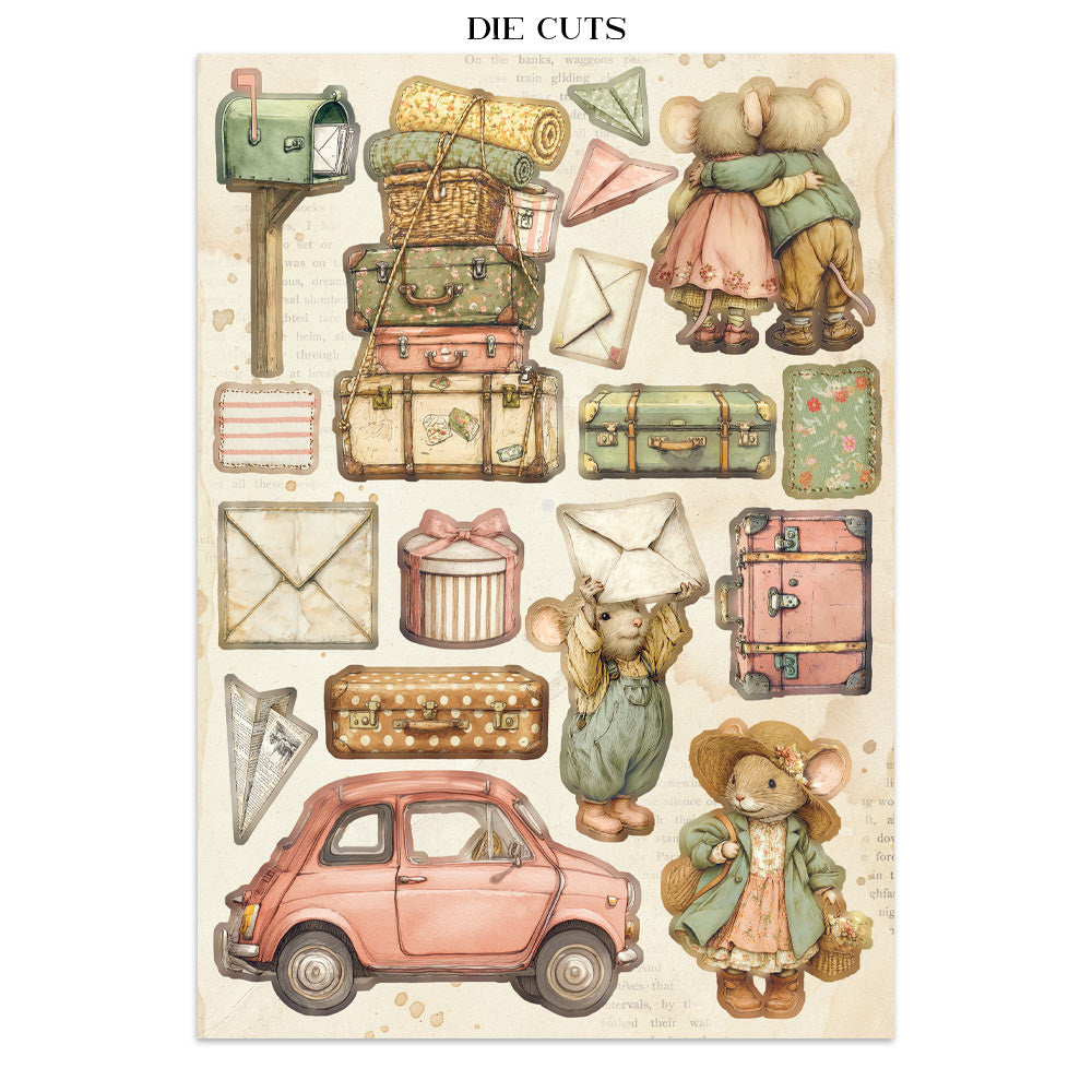 Printed Art Junk Journal: Sticker, Cut-Outs, Backgrounds For Art And Craft - Cozy Family