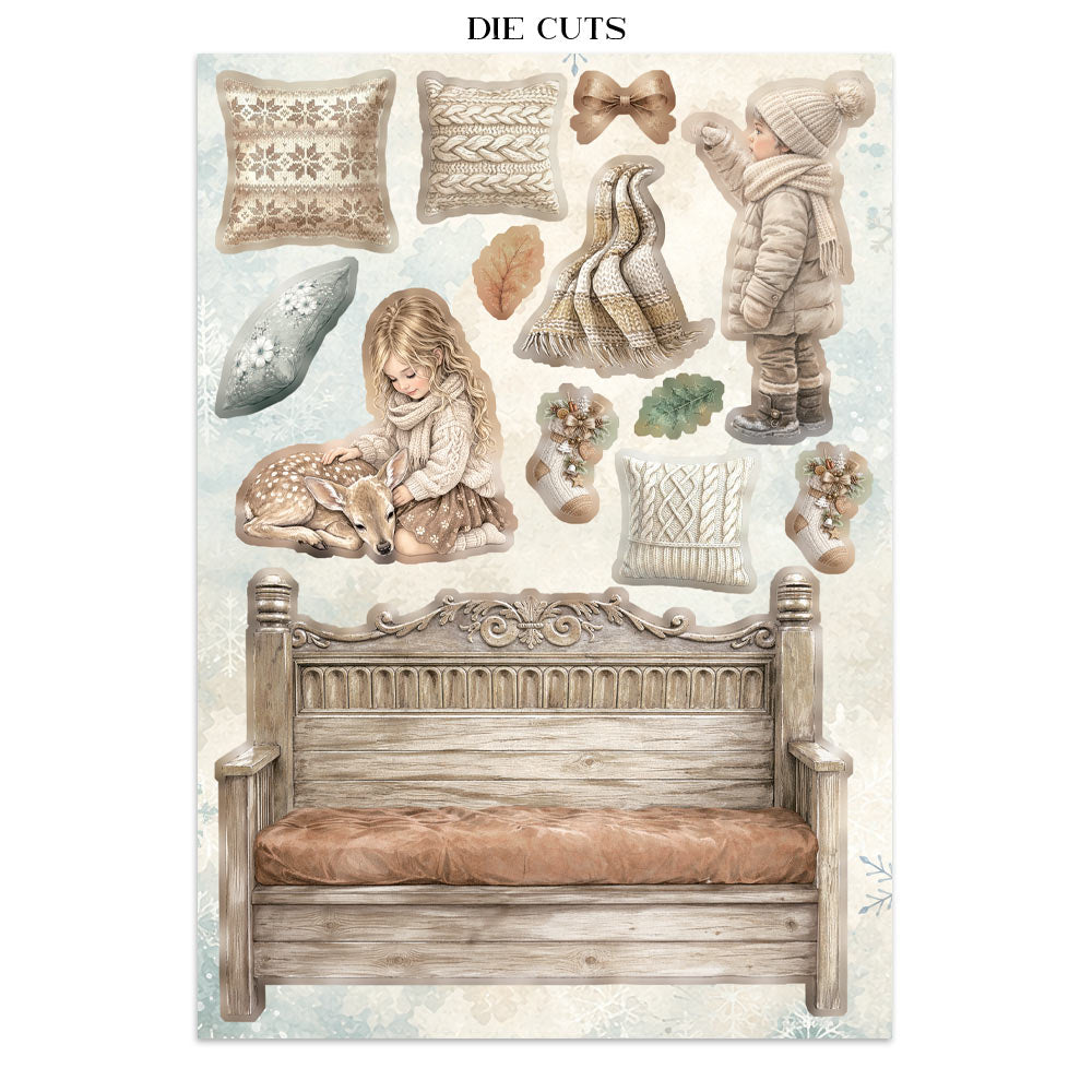 Printed Art Junk Journal Focus Points For Art And Craft A5 - White Christmas