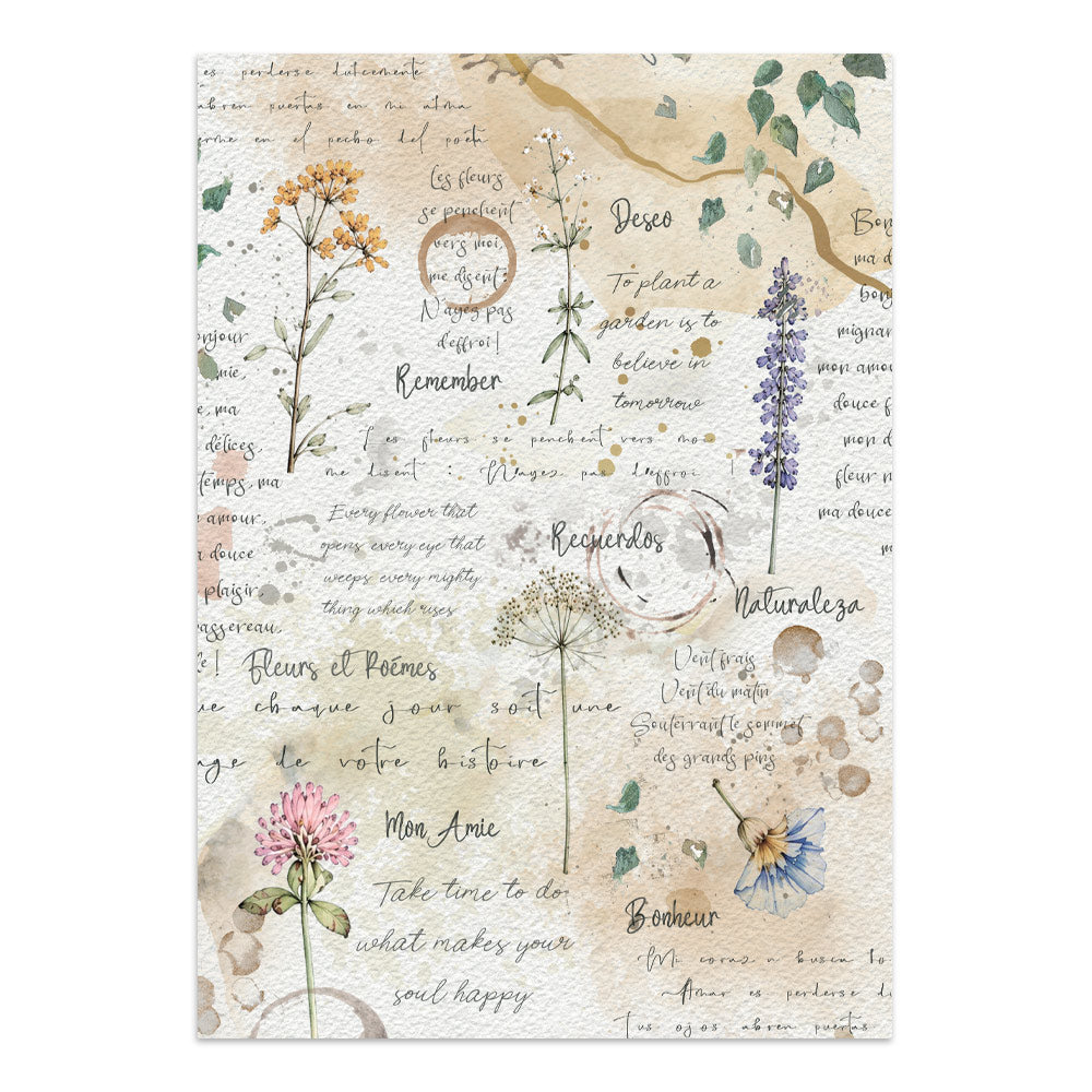 Printed Art Junk Journal Focus Points For Art And Craft A5 - Flowers And Poems