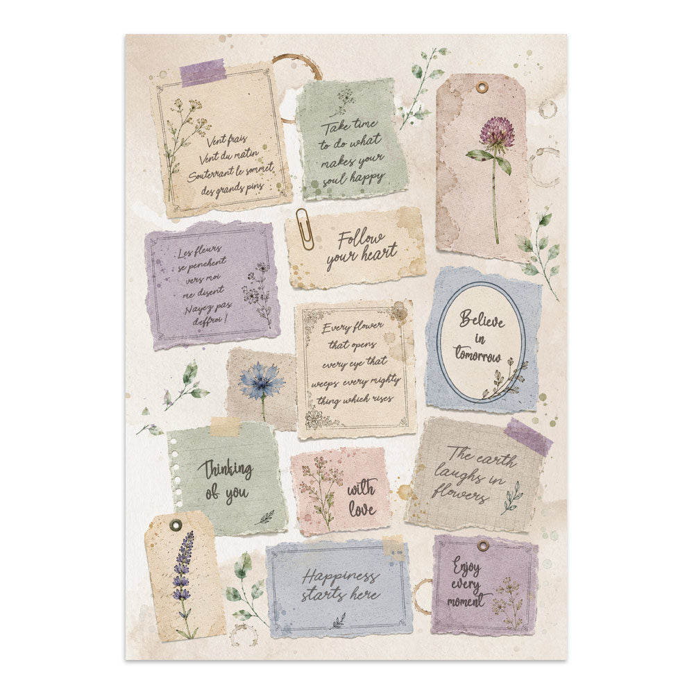 Printed Art Junk Journal Focus Points For Art And Craft A5 - Flowers And Poems