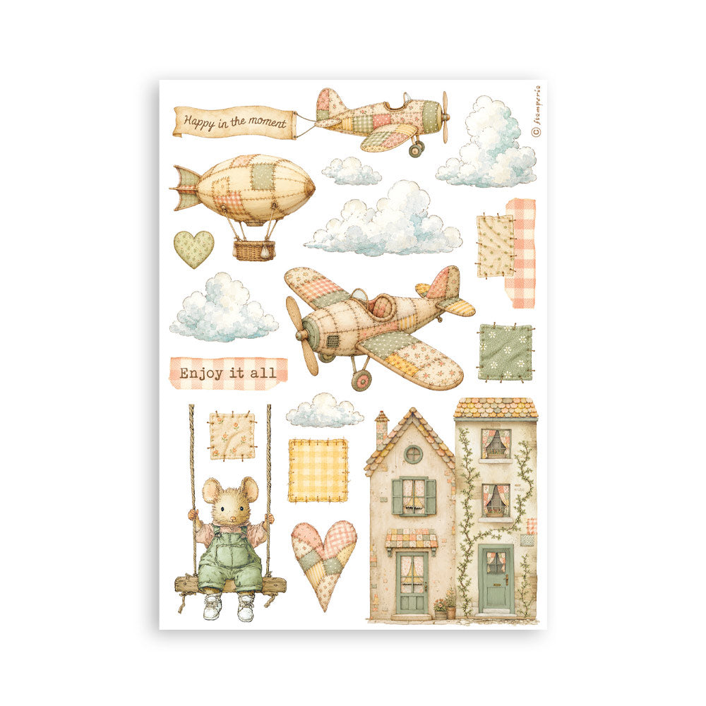 Printed Washi Pad For Art And Craft A5 8 Sheets - Cozy Family