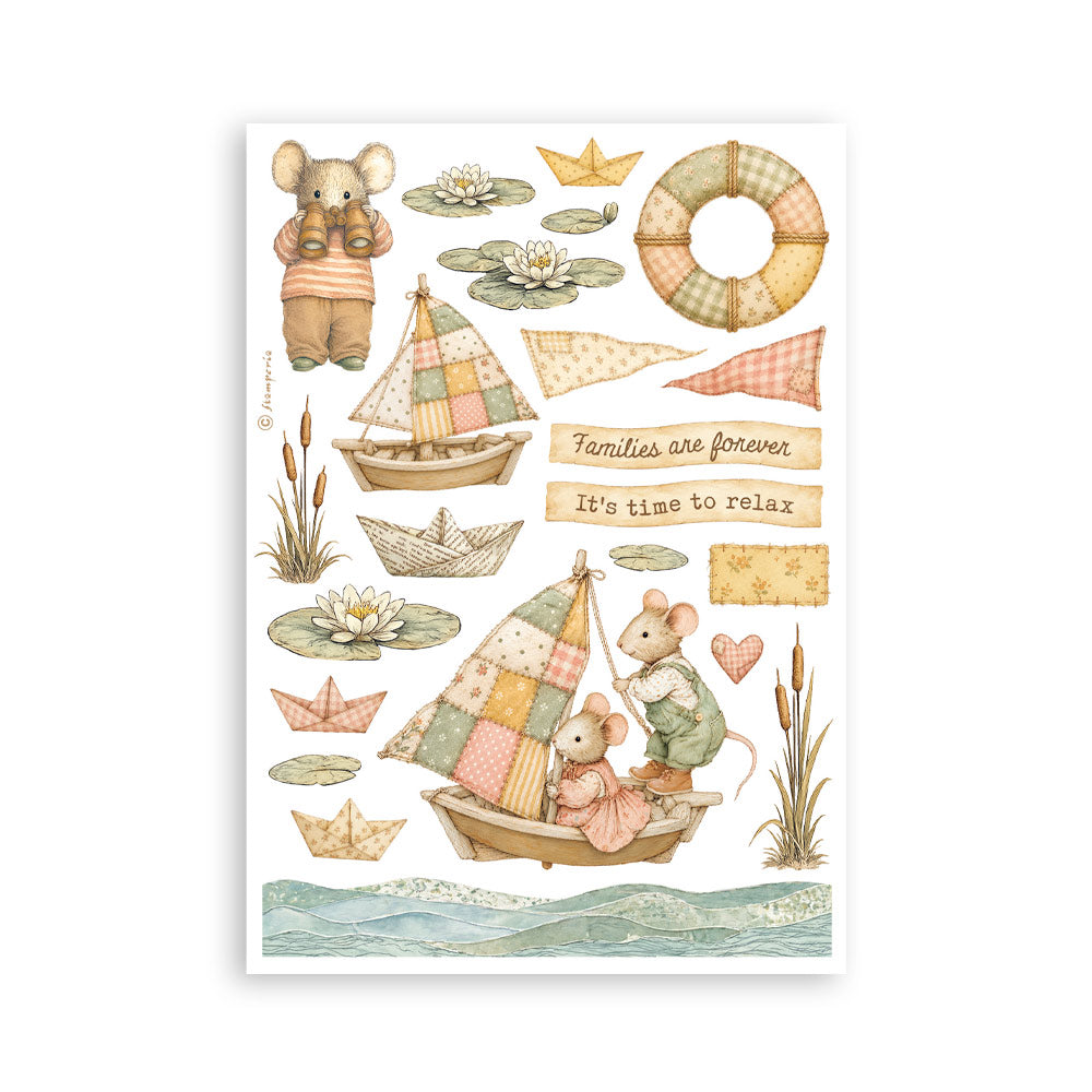 Printed Washi Pad For Art And Craft A5 8 Sheets - Cozy Family