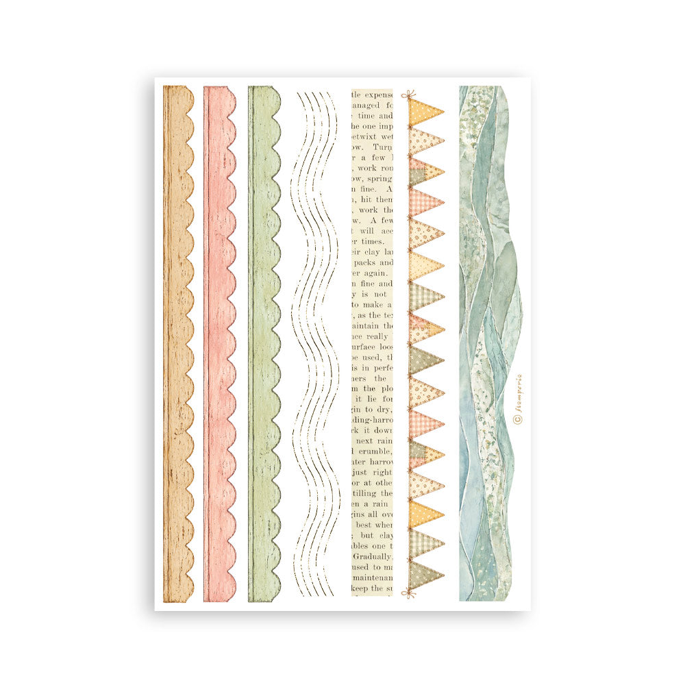Printed Washi Pad For Art And Craft A5 8 Sheets - Cozy Family