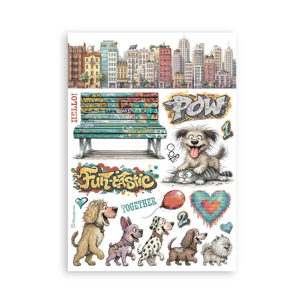 Printed Washi Pad For Art And Craft A5 8 Sheets - Furry Friends 2