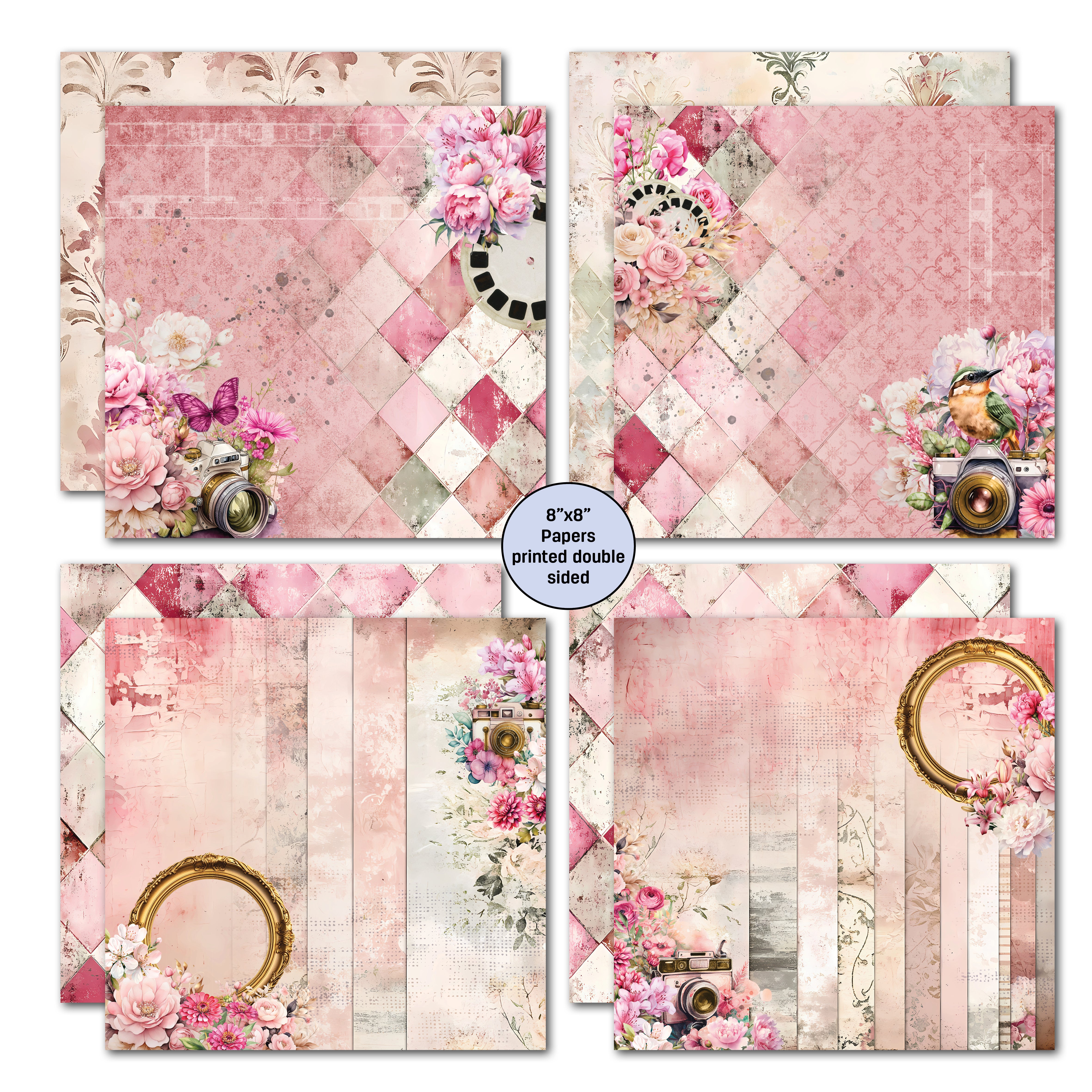 3Quarter Designs Shutter Glam 8x8 Paper Pack & Diecuts Set