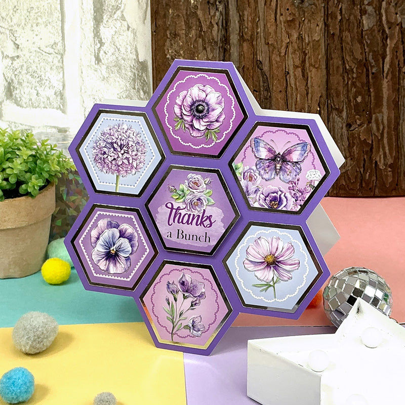 Luxury Shaped Cards - Hexagon Flower