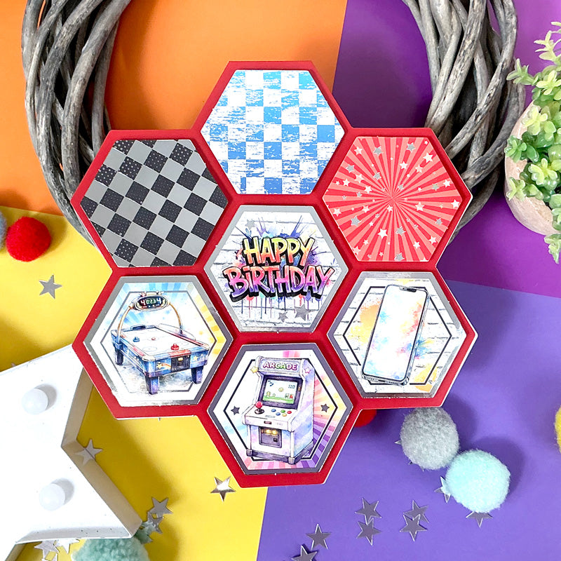 Luxury Shaped Cards - Hexagon Flower