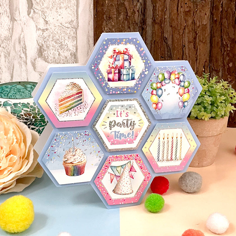 Luxury Shaped Cards - Hexagon Flower