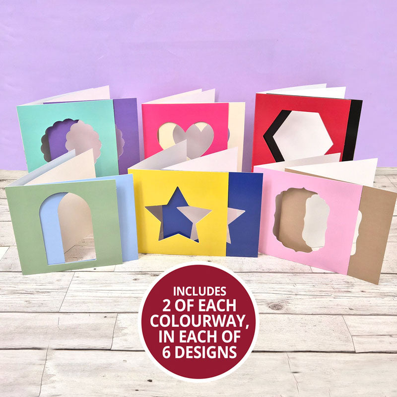 Shaped Aperture Cards - 6" x 6" Coloured Megabuy