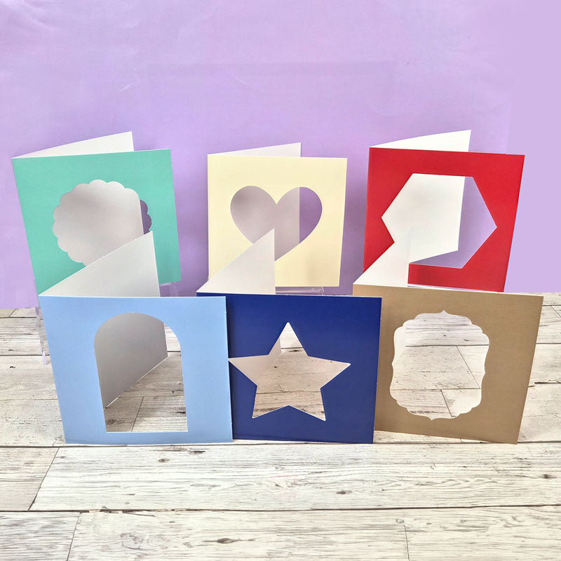 Shaped Aperture Cards - 6" x 6" Coloured Megabuy