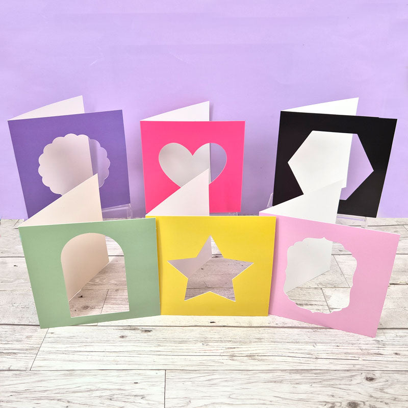 Shaped Aperture Cards - 6" x 6" Coloured Megabuy