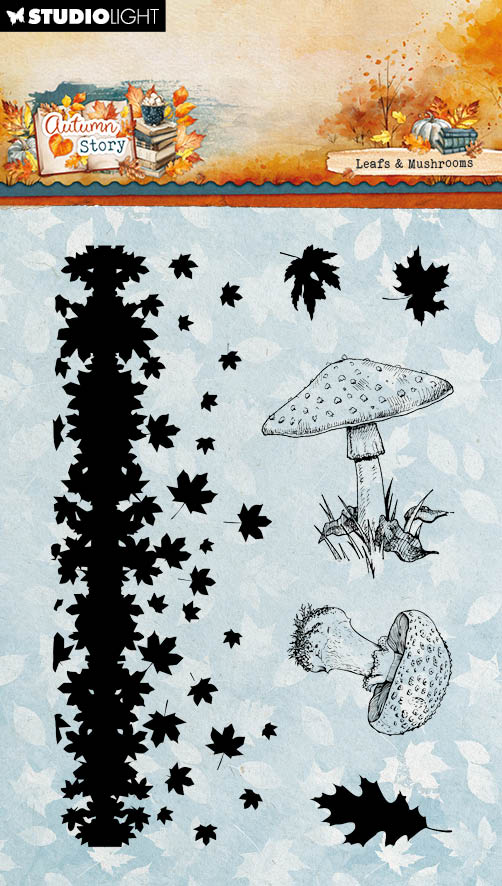SL Clear Stamps Leaves And Mushrooms Autumn Story 6 Pieces