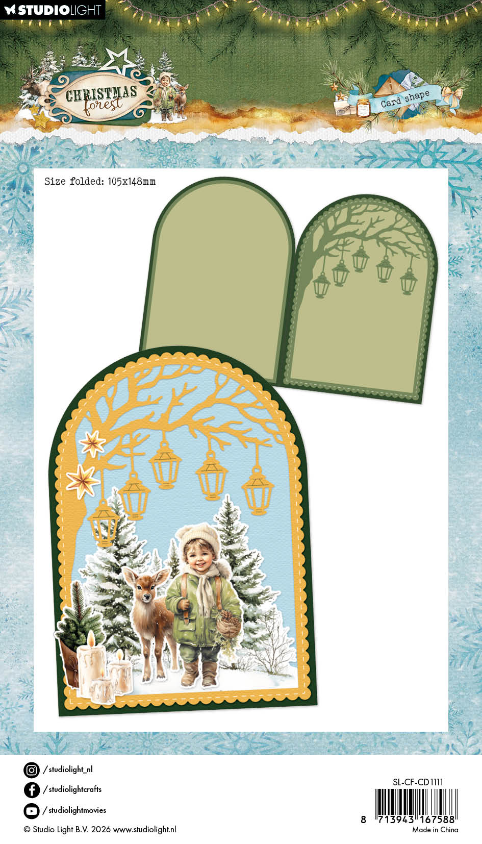 SL Cutting Dies Folded Card Shape Christmas Forest 5 Pieces