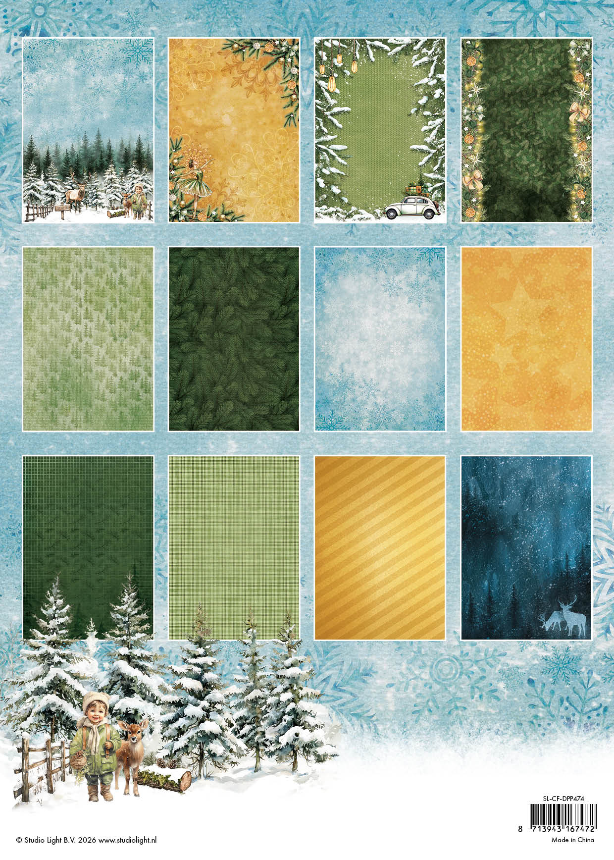 SL Designer Paper Pad Background Paper Christmas Forest 36 Sheets
