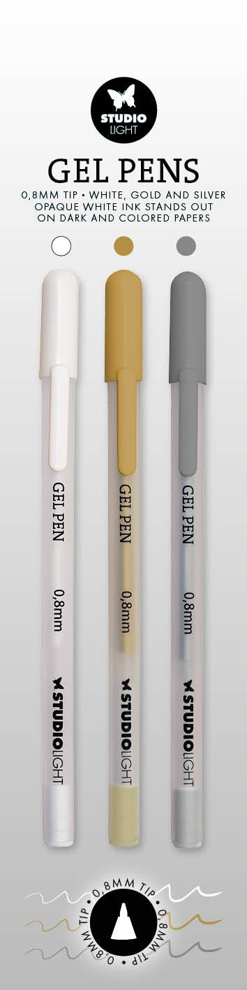 SL Gel Pens White, Gold And Silver Essentials 3 PC