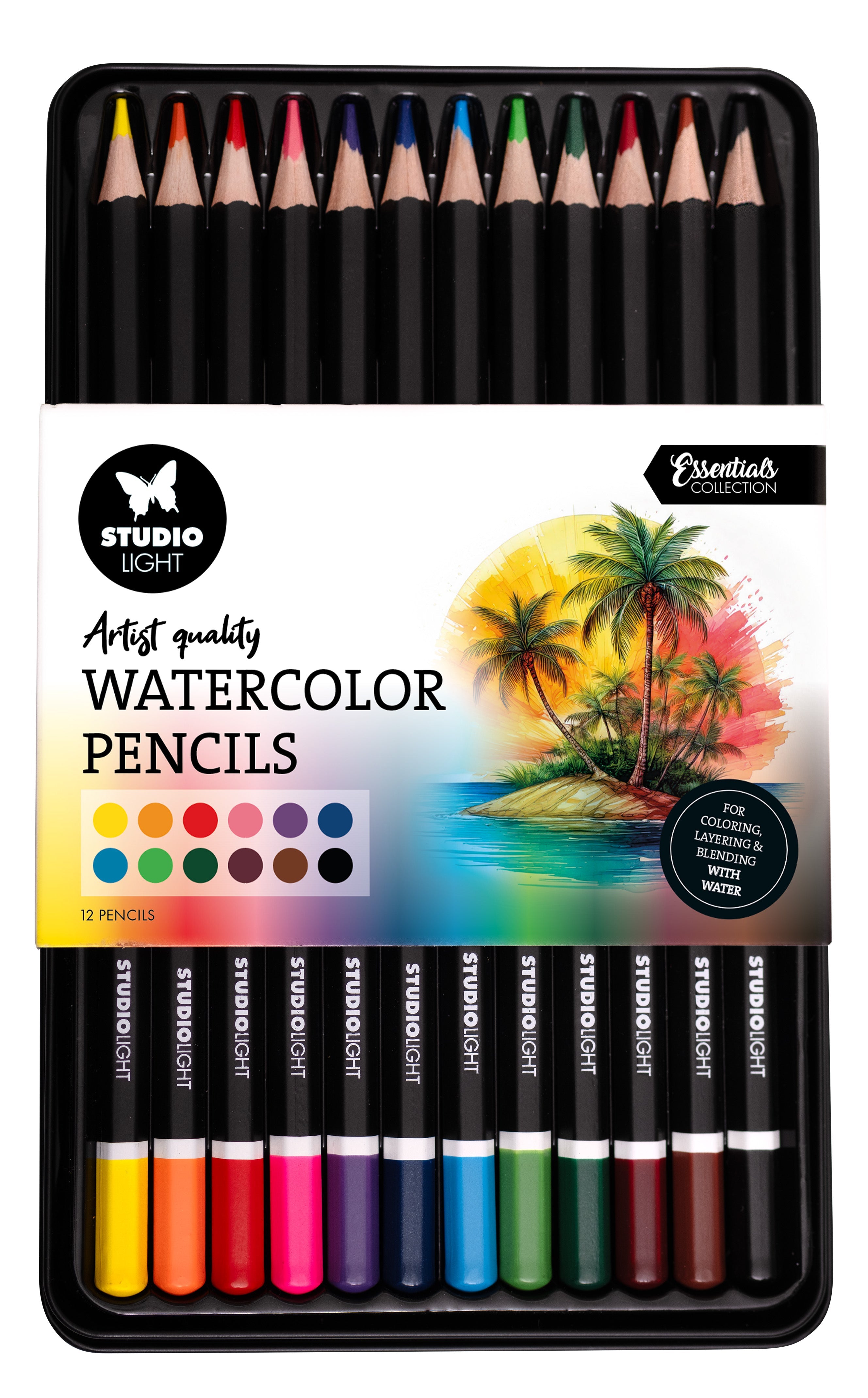 SL Pencils 12 Watercolor Pencils Essentials 12 Pieces