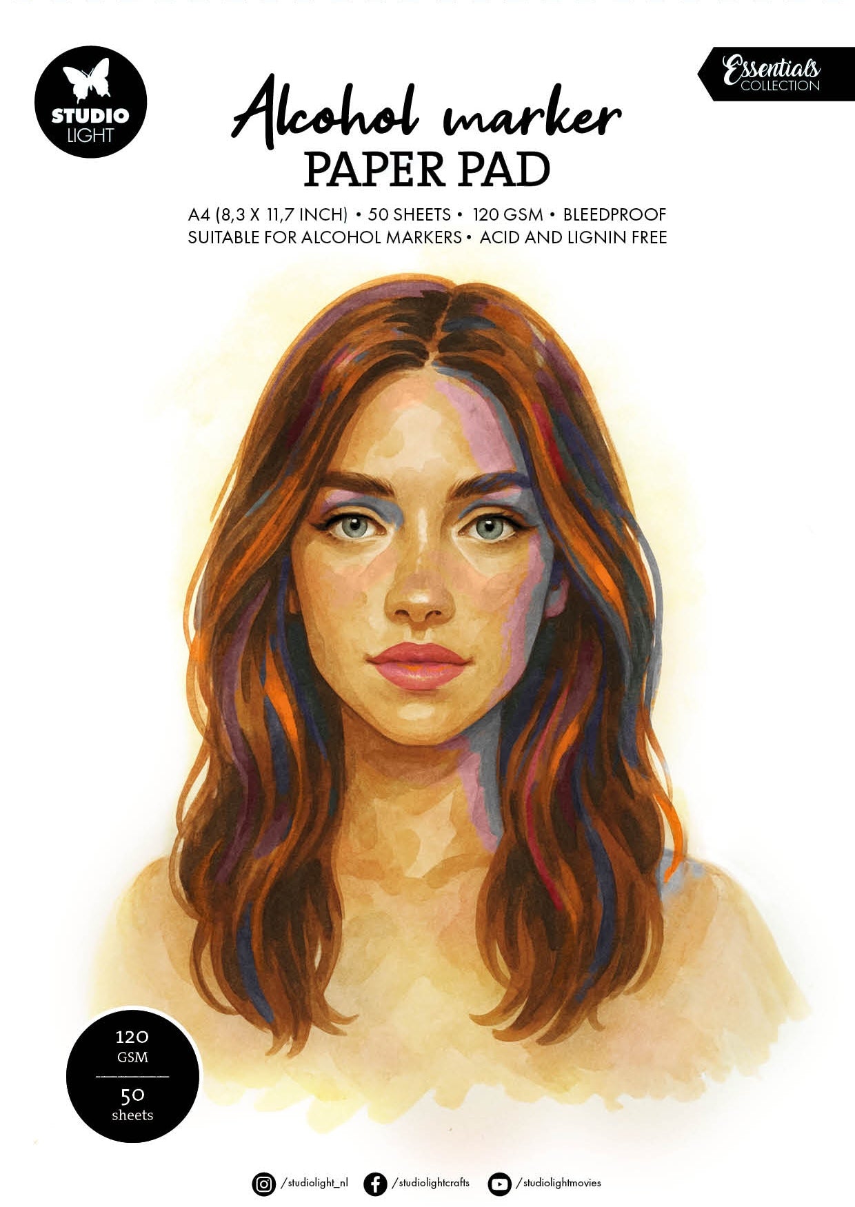 SL Paper Pad for Alcohol Markers 120 GSM Consumables 297x210x10mm 50 Sheets